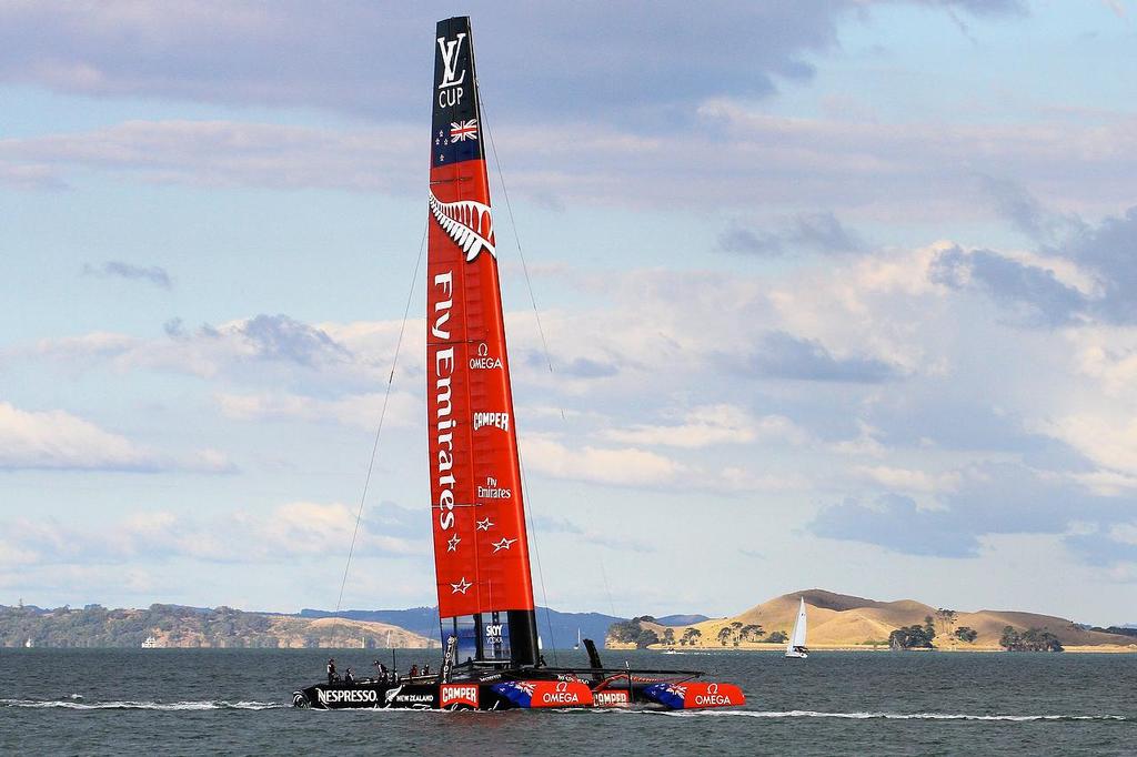 Return home - Emirates Team NZ - March 2013 © Richard Gladwell www.photosport.co.nz